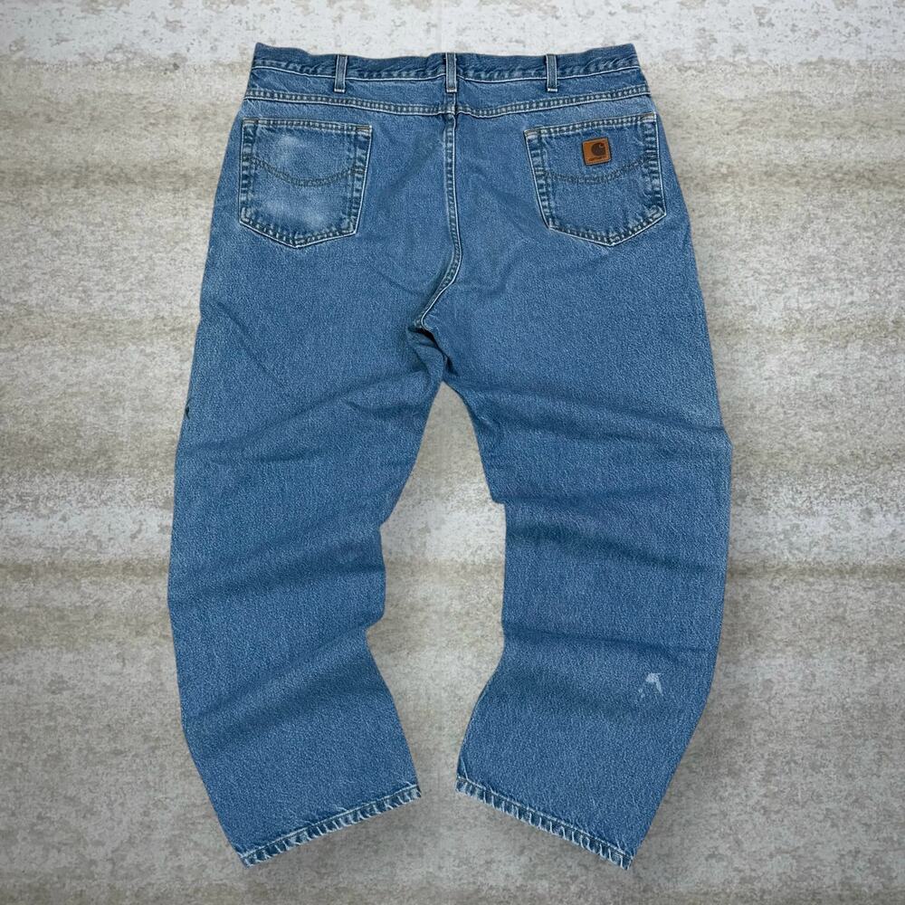 Vintage 90s Carhartt Jeans 42x32 Relaxed Fit Light Wash Denim